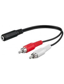 GOOBAY καλώδιο 3.5mm θηλυκό σε 2x αρσενικό RCA 50092, 0.2m, μαύρο