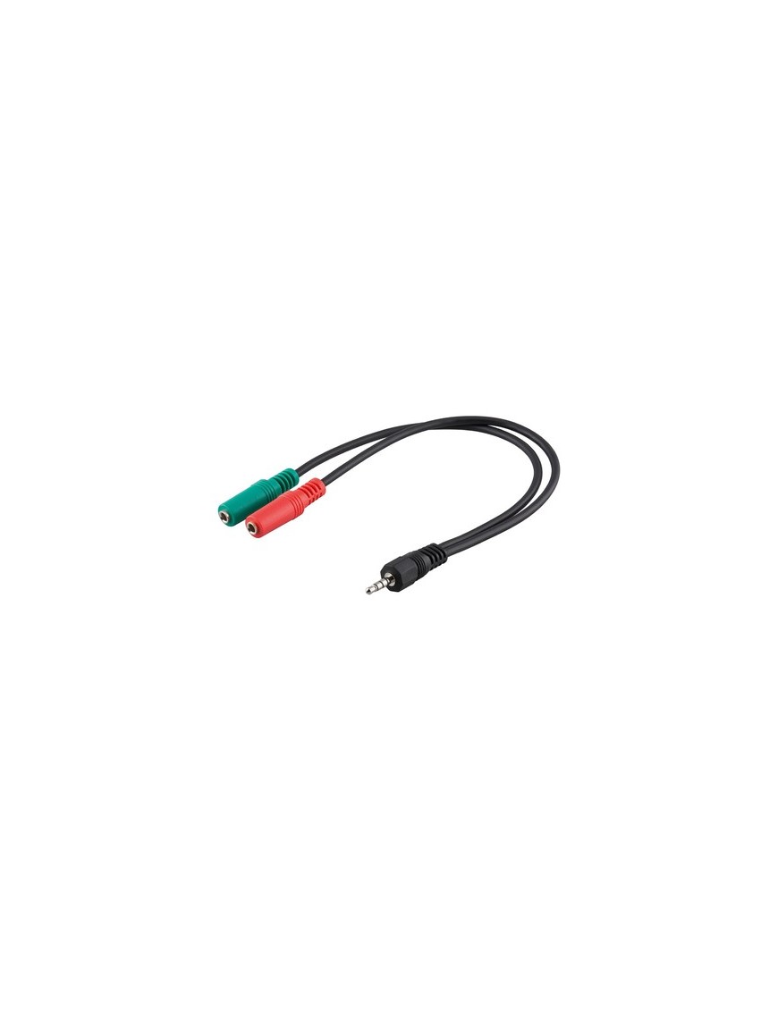 GOOBAY καλώδιο 3.5mm AUX 4-pin σε 2x AUX 3-pin 50467, 0.3m, μαύρο