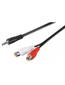 GOOBAY καλώδιο 3.5mm αρσενικό σε 2x θηλυκό RCA 50116, 1.5m, μαύρο