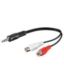 GOOBAY καλώδιο 3.5mm male σε 2x RCA female 50600, 0.2m, μαύρο