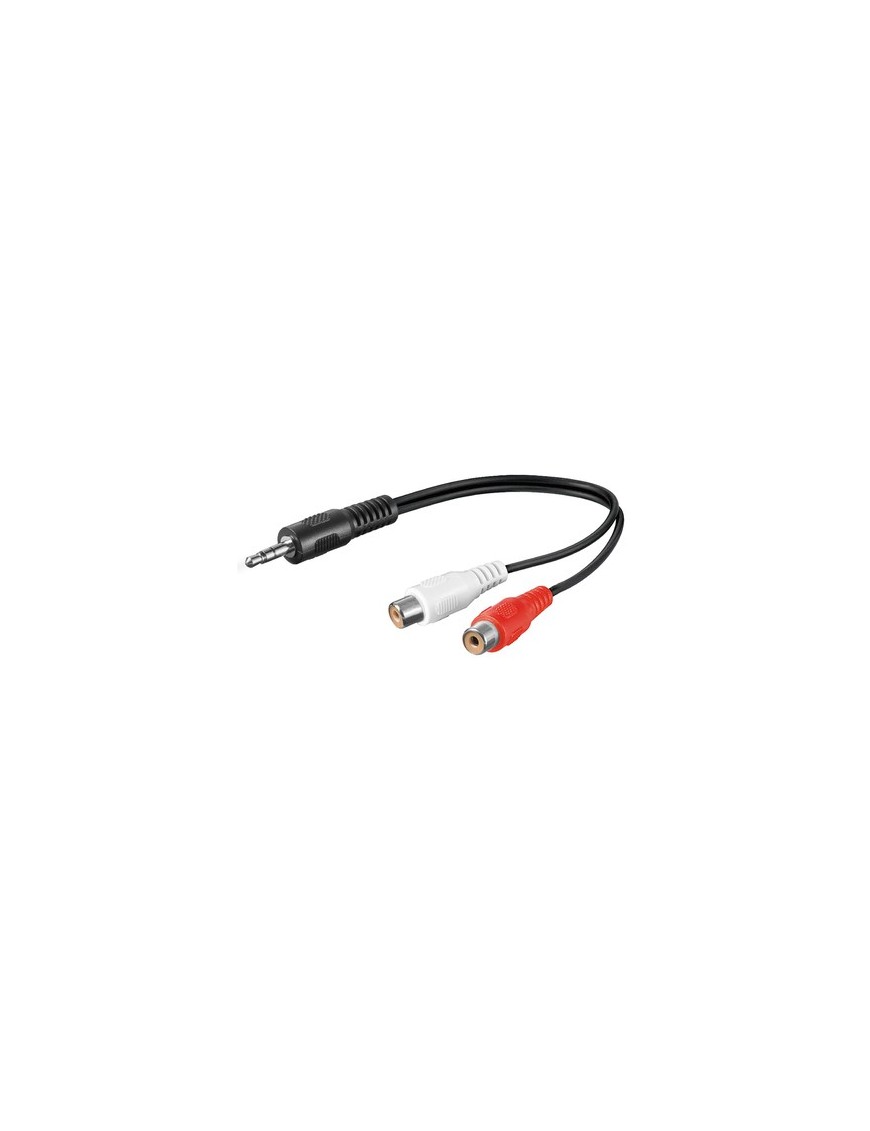 GOOBAY καλώδιο 3.5mm male σε 2x RCA female 50600, 0.2m, μαύρο