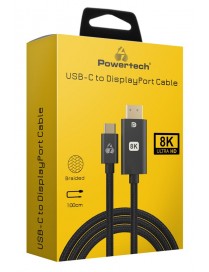 POWERTECH καλώδιο USB-C σε DisplayPort PTR-0138, 8K/120Hz, 1m, μαύρο