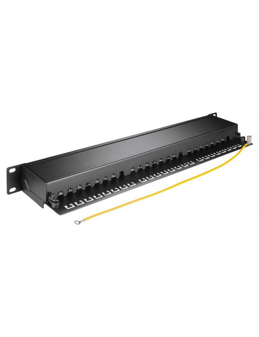 GOOBAY patch panel 90854, 19"/1U, 24x ports, CAT 6a STP, μαύρo