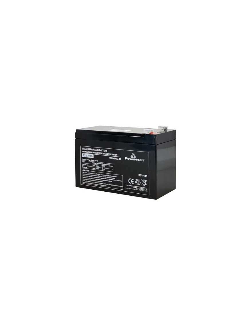 POWERTECH μπαταρία μολύβδου PT-1111, 12V 9Ah, T2