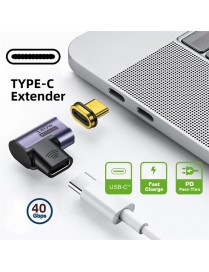 POWERTECH αντάπτορας USB-C PTH-105, μαγνητικός, 140W, 40Gbps, γκρι