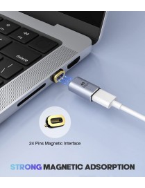 POWERTECH αντάπτορας USB-C PTH-109, μαγνητικός, 100W, 40Gbps, γκρι