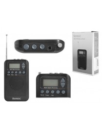 SONIC φορητό ραδιόφωνο R-9388, πτυσσόμενη κεραία, μαύρο