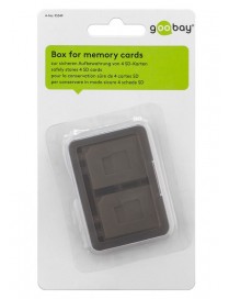 GOOBAY θήκη για κάρτες SD & micro SD 95349, 4 θέσεις, διάφανη-γκρι