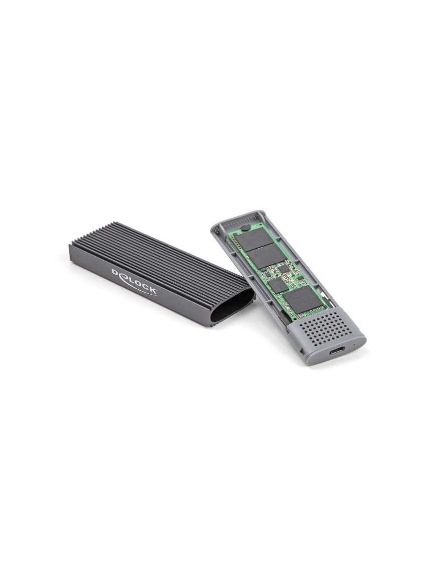 DELOCK θήκη για M.2 NVMe PCIe/SATA SSD 42019, tool free, 10Gbps, μαύρη