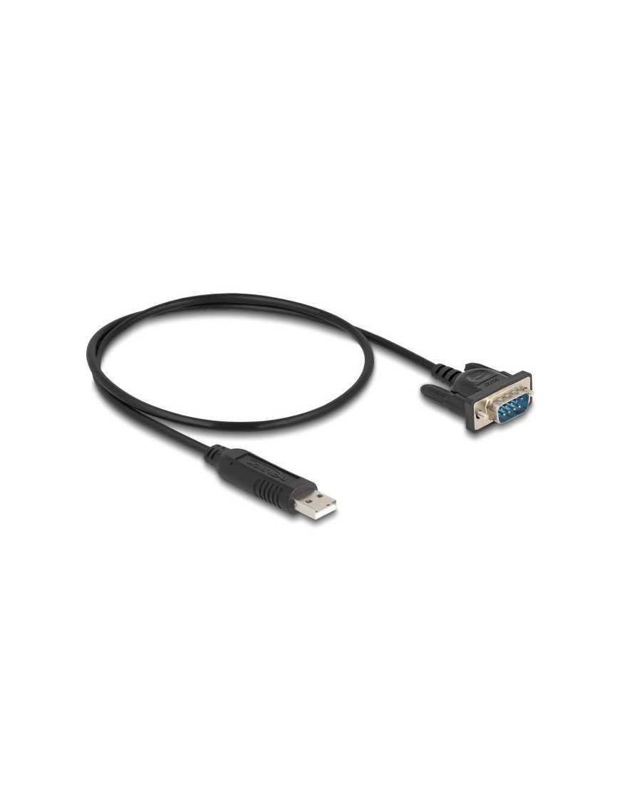 DELOCK καλώδιο USB σε RS-232 66461, 921.6Kbps, 50cm, μαύρο