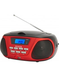 Aiwa Φορητό Ηχοσύστημα BBTU-300RD με Bluetooth / CD / MP3 / USB / Ραδιόφωνο σε Κόκκινο Χρώμα