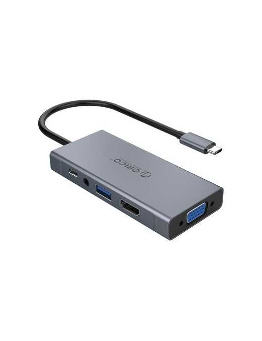 ORICO docking station MC-U501P, 5 θυρών, USB-C σύνδεση, 60W PD, 4K, γκρι