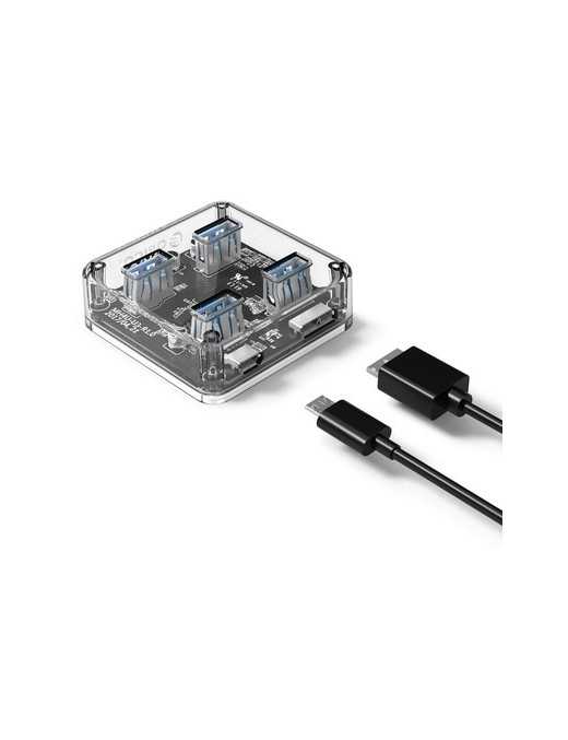 ORICO USB hub MH4U-U3, 4x θυρών, 5Gbps, διάφανο