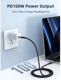 CABLETIME καλώδιο USB-C CT-CM100, 100W PD, 1m, μαύρο