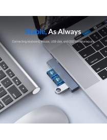 ORICO USB hub AH-W13, 3x θυρών, 5Gbps, USB-C σύνδεση, γκρι