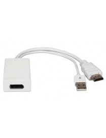 POWERTECH αντάπτορας HDMI σε DisplayPort CAB-H162, USB, 4K, λευκός