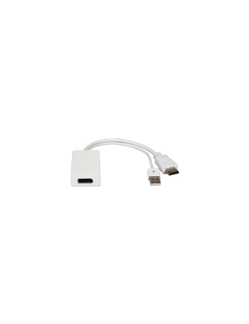 POWERTECH αντάπτορας HDMI σε DisplayPort CAB-H162, USB, 4K, λευκός