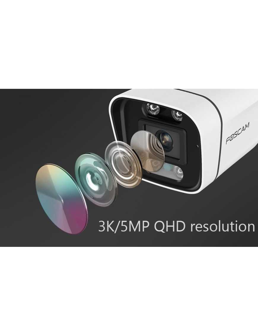 FOSCAM smart IP κάμερα V5P, 5MP 3K, 6x zoom, WiFi, IP66, Onvif, μαύρη