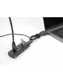 DELOCK USB hub 64233 με διακόπτες, 4 θυρών, 10Gbps, USB-C σύνδεση, μαύρο