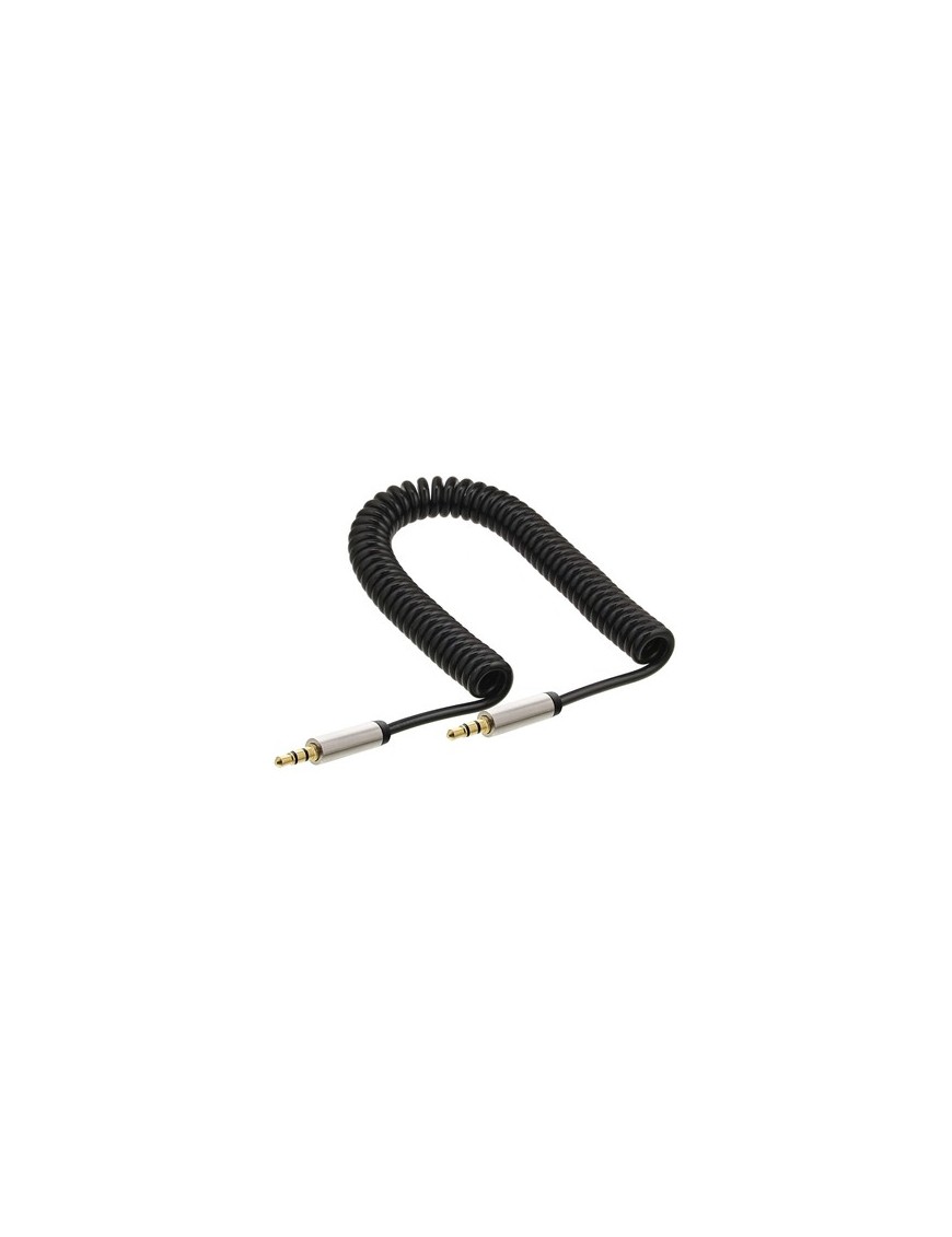 POWERTECH καλώδιο ήχου 3.5mm CAB-J058, spiral, gold plated, 1.8m, μαύρο