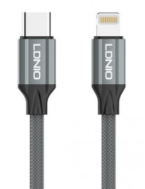 LDNIO καλώδιο Lightning σε USB-C LC442I, 30W PD, 2m, γκρι