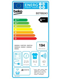 Beko B3T68230 Στεγνωτήριο 8kg A++ με Αντλία Θερμότητας
