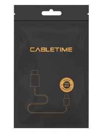 CABLETIME καλώδιο USB-C σε USB CMAF3, 1.5A, 5Gbps, 0.15m, μαύρο