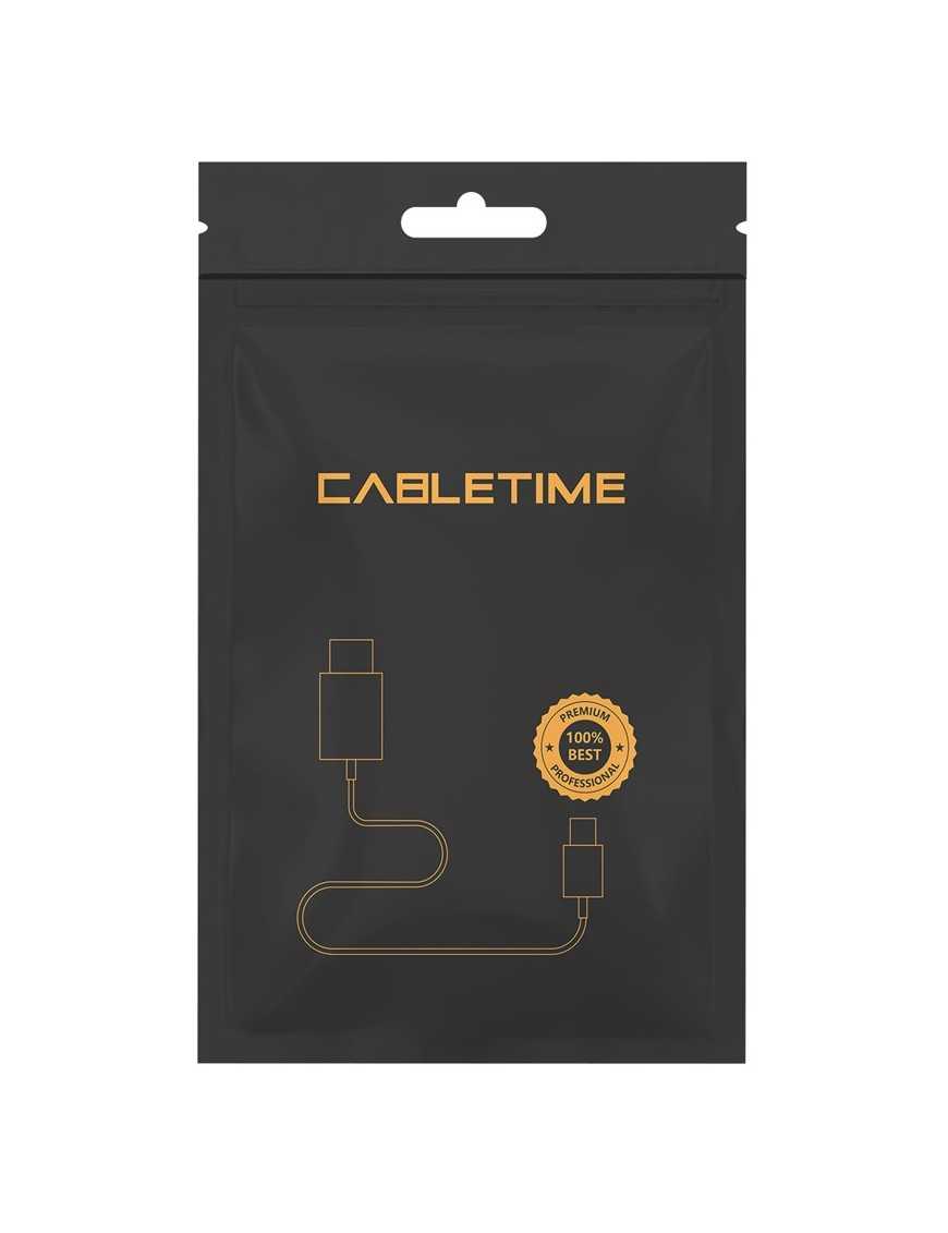 CABLETIME καλώδιο USB-C σε USB CMAF3, 1.5A, 5Gbps, 0.15m, μαύρο