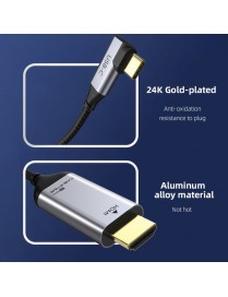 CABLETIME καλώδιο USB-C σε HDMI CT-CMRHD1, γωνιακό, 4K/60Hz, 1.8m, μαύρο