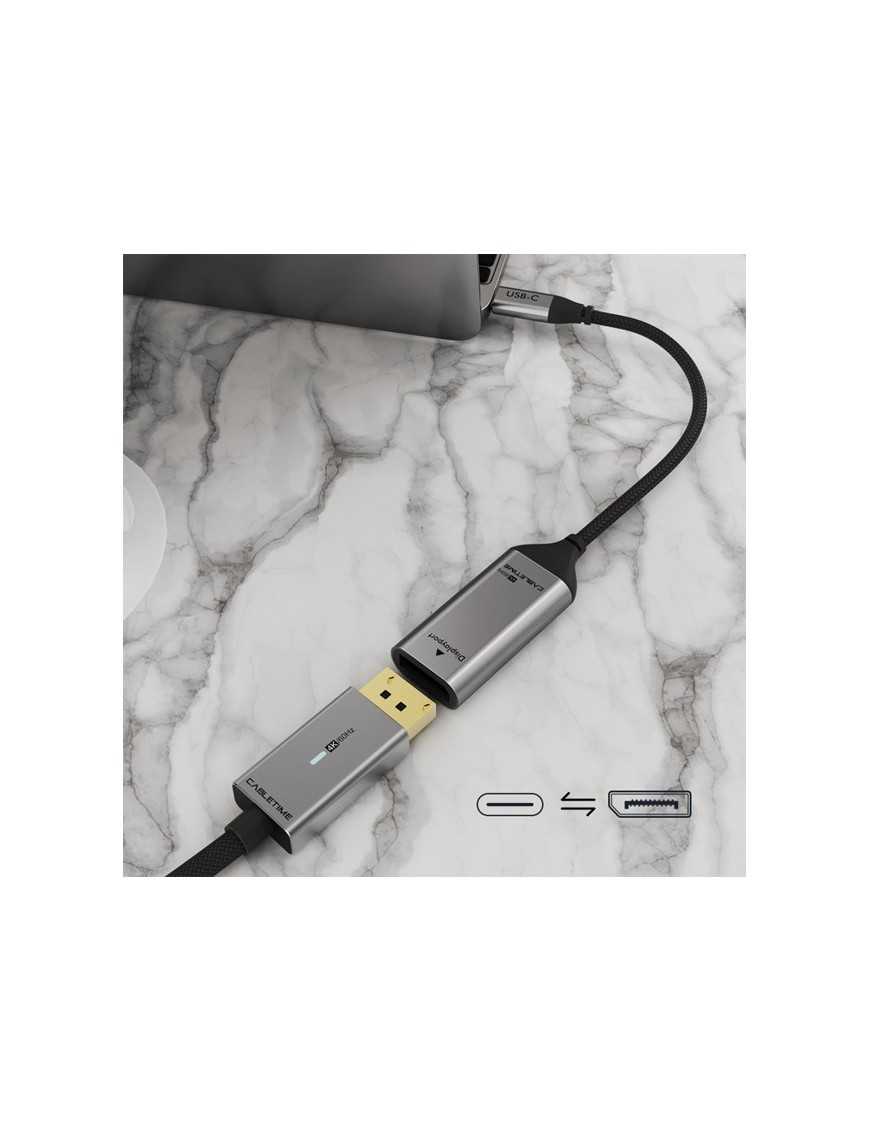 CABLETIME αντάπτορας USB-C σε DisplayPort CT-CMDP1, 4K/60Hz, μαύρος