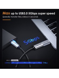 CABLETIME αντάπτορας USB-C σε USB CT-CMAFOTG, 5Gbps, γκρι