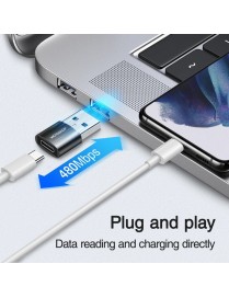 JOYROOM αντάπτορας USB σε USB USB-C S-H152, 480Mbps, μαύρος, 2τμχ