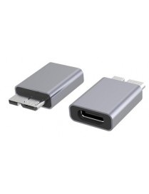 POWERTECH αντάπτορας USB 3.0 Micro B σε USB-C PTH-067, 5Gbps, γκρι