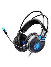 SADES gaming headset SA-R1, USB, 50mm, 7.1CH, LED, μαύρο