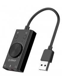 ORICO USB κάρτα ήχου SC2, USB 2.0, 3x 3.5mm, volume control, μαύρο