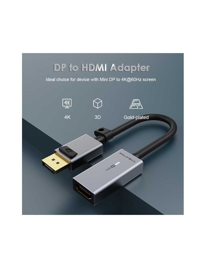 CABLETIME αντάπτορας DisplayPort σε HDMI CT-P02G4K60R, 4K/60Hz, γκρι