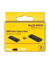 DELOCK video capture 88309, HDMI/USB-C σύνδεση, 4K/30Hz, μαύρο