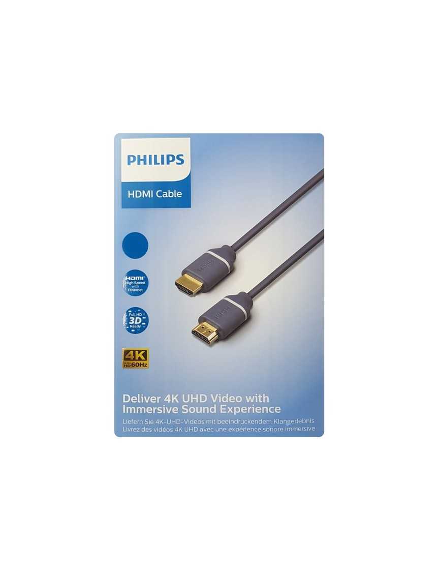 PHILIPS καλώδιο HDMI 2.0 SWV5630G, 4K/60Hz, 18Gbps, copper, 3m, γκρι