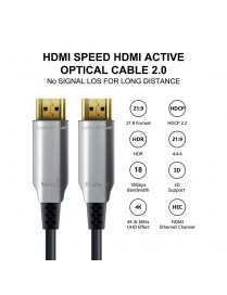 CABLETIME καλώδιο HDMI 2.0 CT-HE2GFIBER AOC, 4K/60Hz 18Gbps, 100m, μαύρο