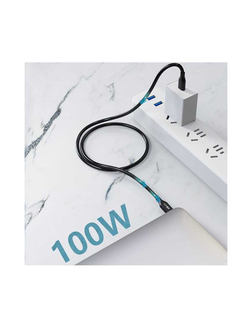 CABLETIME καλώδιο USB-C CT-CM100, 100W PD, 480Mbps, 1m, μαύρο