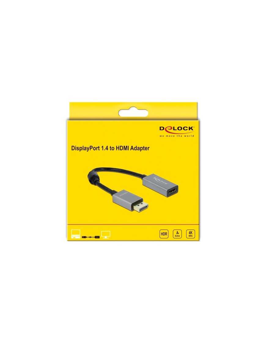 DELOCK αντάπτορας DisplayPort 1.4 σε HDMI 66436, 4K/60Hz, active, γκρι