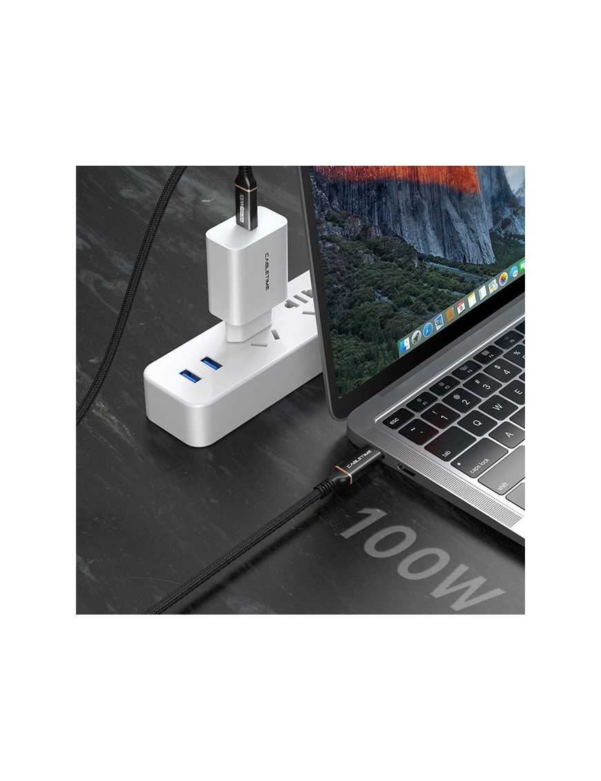 CABLETIME καλώδιο USB-C CT-USB4, 100W, 8K, 40Gbps, 1m, μαύρο