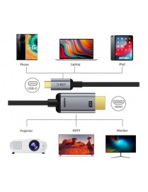 CABLETIME καλώδιο USB-C σε HDMI CT-CMHD2, 4K/60Hz, 1.8m, μαύρο