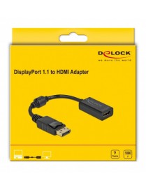 DELOCK αντάπτορας DisplayPort σε HDMI 61011, 1080p/60Hz, Passive, μαύρος