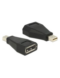 DELOCK αντάπτορας mini DisplayPort σε DisplayPort 65238, 4K/60Hz, μαύρος