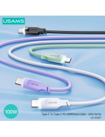 USAMS καλώδιο USB-C σε USB-C US-SJ567, 100W PD, 1.2m, μαύρο