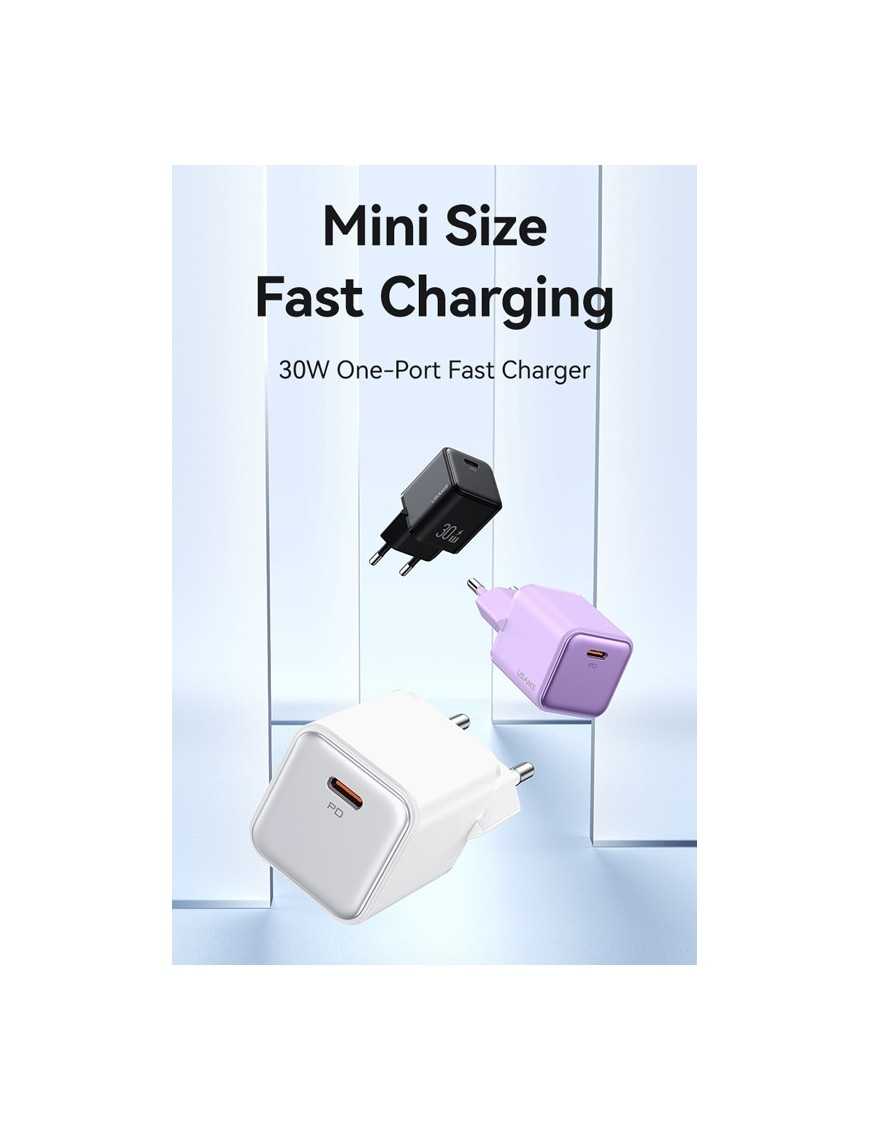 USAMS φορτιστής τοίχου US-CC186, USB-C θύρα εξόδου, 30W PD, λευκός
