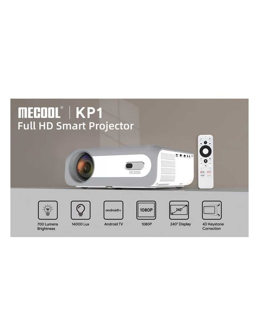 MECOOL smart βιντεοπροβολέας KP1 με TV Stick, 1080p, 700 ANSI, λευκός