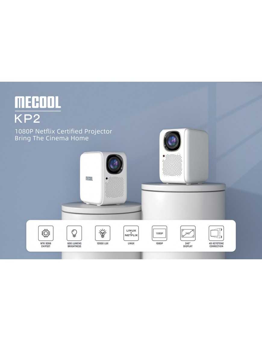 MECOOL smart βιντεοπροβολέας KP2, 1080p FHD, 600 ANSI, Wi-Fi, λευκός