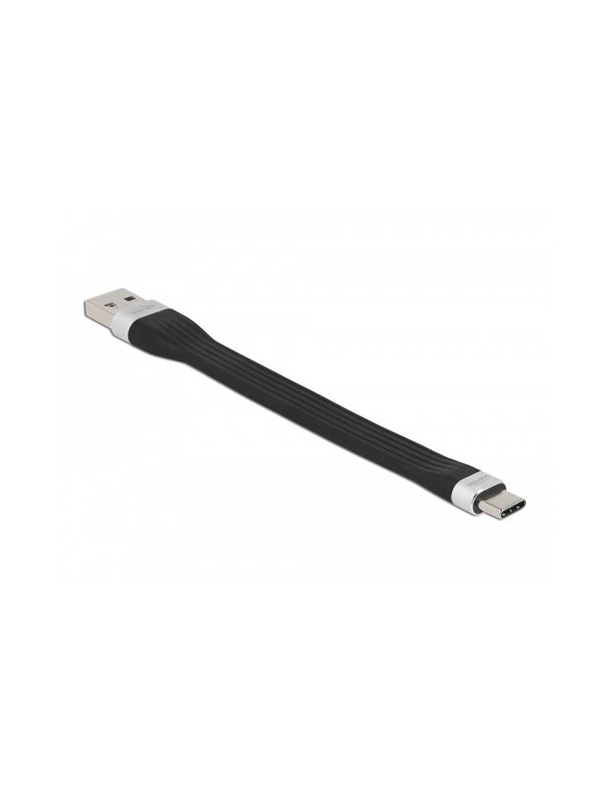 DELOCK καλώδιο USB 3.2 σε USB-C 85771, 15W, 5Gbps, FPC, 13.5cm, μαύρο